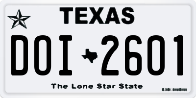 TX license plate DOI2601