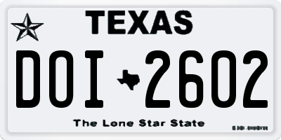 TX license plate DOI2602