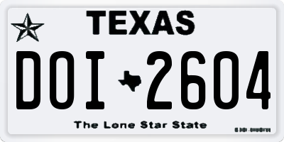 TX license plate DOI2604