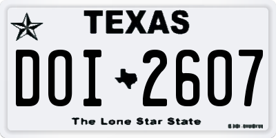 TX license plate DOI2607