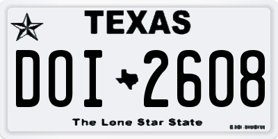 TX license plate DOI2608