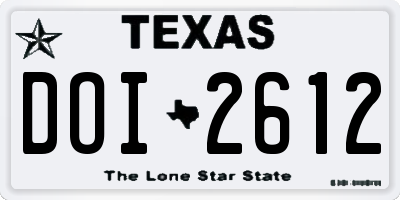 TX license plate DOI2612