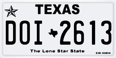 TX license plate DOI2613