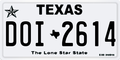 TX license plate DOI2614