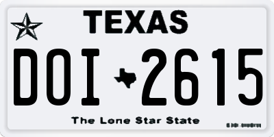 TX license plate DOI2615