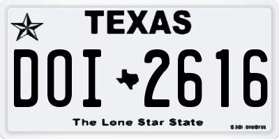 TX license plate DOI2616