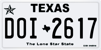TX license plate DOI2617
