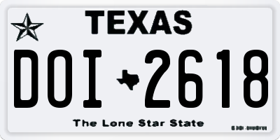 TX license plate DOI2618