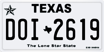 TX license plate DOI2619