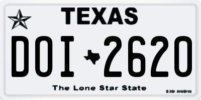 TX license plate DOI2620