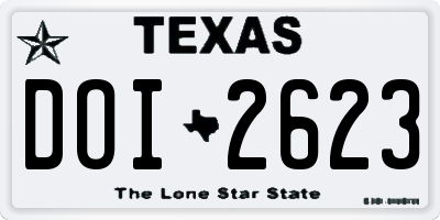 TX license plate DOI2623