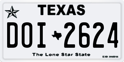 TX license plate DOI2624