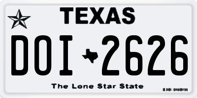 TX license plate DOI2626
