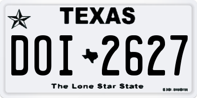 TX license plate DOI2627