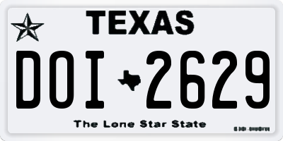 TX license plate DOI2629