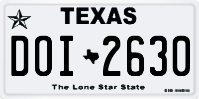 TX license plate DOI2630