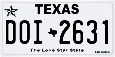 TX license plate DOI2631