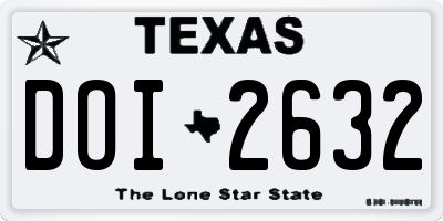 TX license plate DOI2632