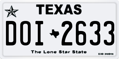 TX license plate DOI2633
