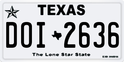 TX license plate DOI2636