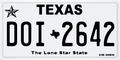 TX license plate DOI2642