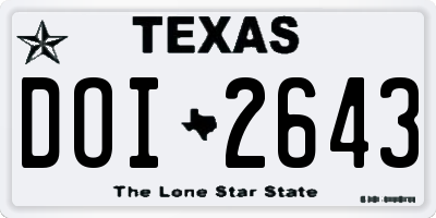 TX license plate DOI2643