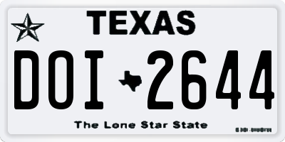 TX license plate DOI2644