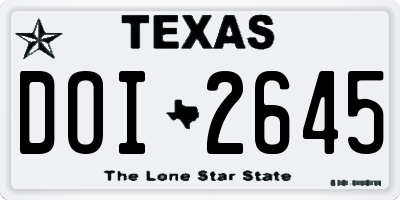 TX license plate DOI2645