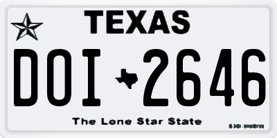 TX license plate DOI2646