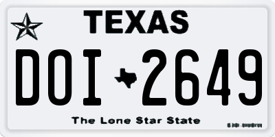 TX license plate DOI2649