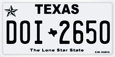TX license plate DOI2650