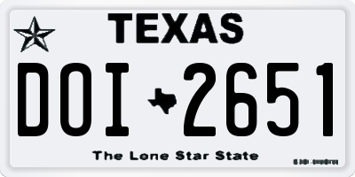 TX license plate DOI2651