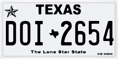 TX license plate DOI2654