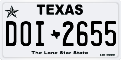 TX license plate DOI2655