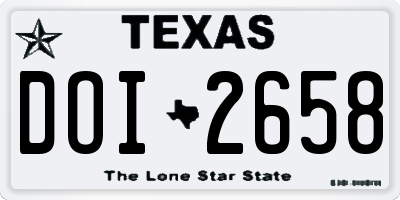 TX license plate DOI2658