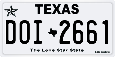 TX license plate DOI2661