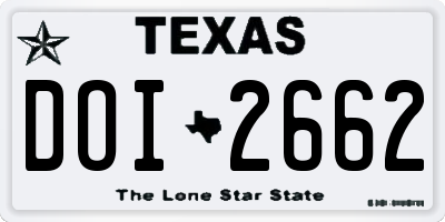 TX license plate DOI2662