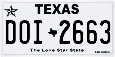 TX license plate DOI2663