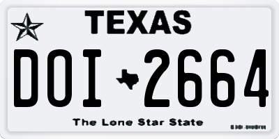 TX license plate DOI2664