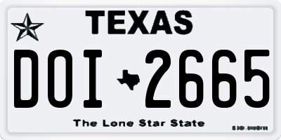 TX license plate DOI2665