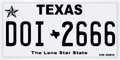 TX license plate DOI2666