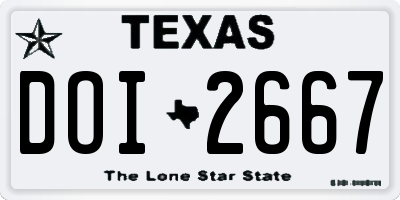 TX license plate DOI2667