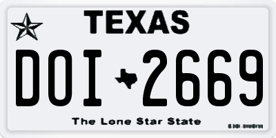 TX license plate DOI2669