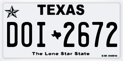 TX license plate DOI2672