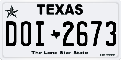 TX license plate DOI2673