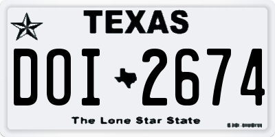 TX license plate DOI2674