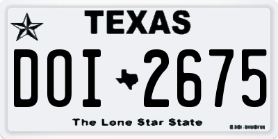 TX license plate DOI2675