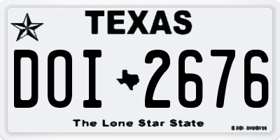 TX license plate DOI2676