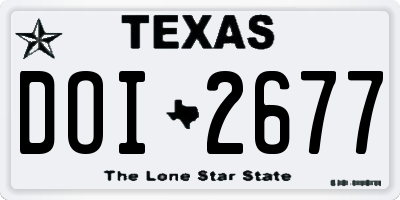 TX license plate DOI2677