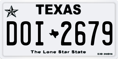 TX license plate DOI2679
